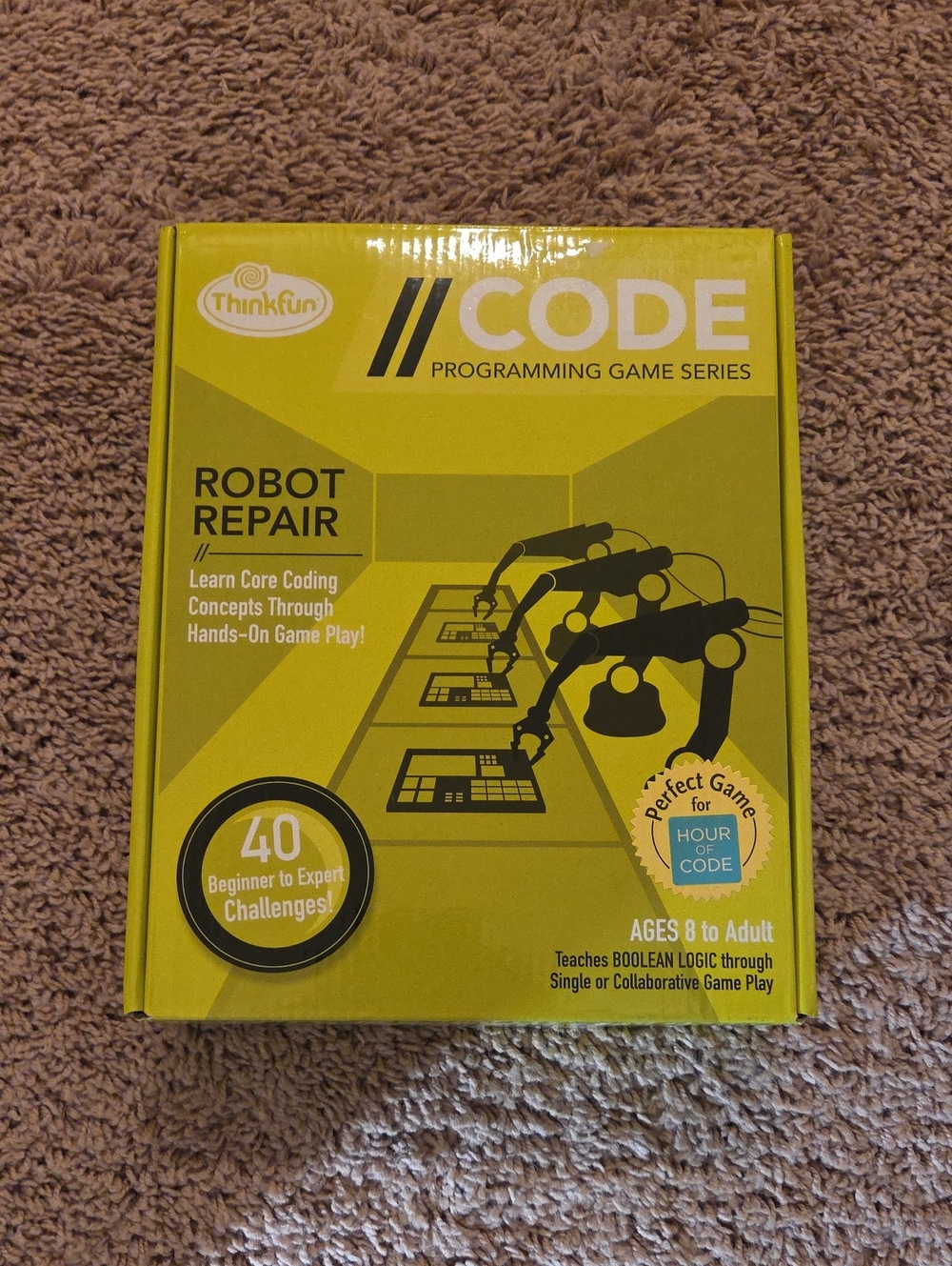 Think! CODE Robot Repair Board Game Box Yellow